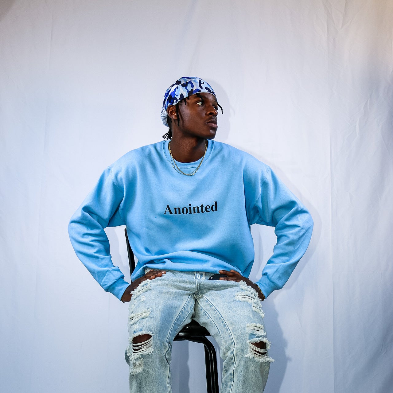 Anointed Sweatshirt Blue and Black