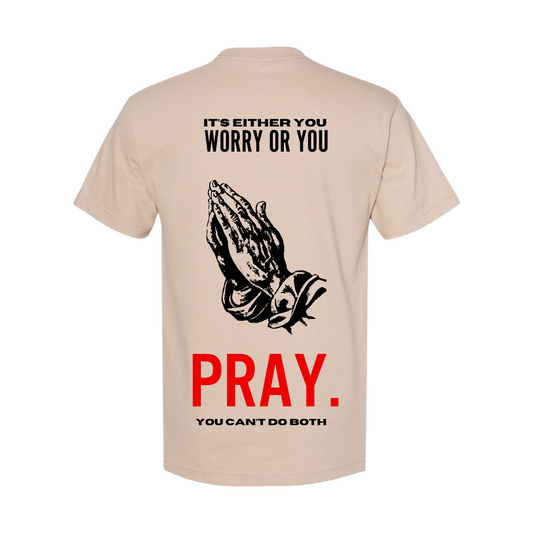 Pray Tee in Sand